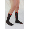 Macho - Chaussettes Fines Taille Unique Noir/Rouge